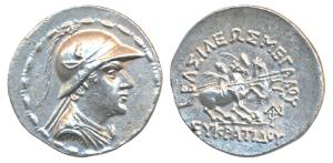 Indo-Greek, Baktria, Eukratides I, Silver Tetradrachm, 16.83g, obv. helmeted, diademed and
