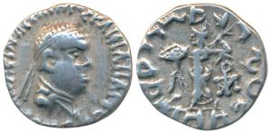 Indo-Greeks, Apollodotus II (c. 110-80 BC), Silver Drachm, 2.35g, obv. Diademed and draped