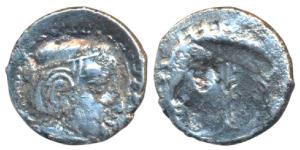 Western Kshatrapas, Silver Drachma, Error, Brockage, nice, deep and complete Lakhi impress