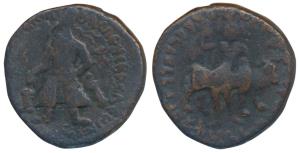 Kushanas, Vima Kadphises (100-127/8 AD), Copper Unit, 16.27g, obv. king standing facing he