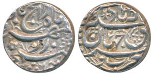 Akbar, Silver Rupee, 11.41g, Allahabad Mint, rebellion issue of Jahangir, complete mint na