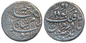 Jahangir, Silver Sawai Rupee, 13.97g, 25% overweight, Lahore Mint, Ta Falak couplet, reads