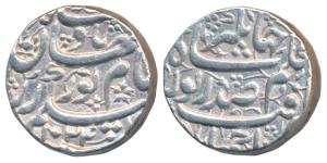 Nur Jahan, Silver Rupee, 11.39g, Ahmedabad Mint, poetic couplet on obv. reads By the order