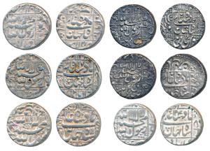Shah Jahan, Silver Rupee (6), Akbarnagar Mint, AH 1053/9; Lahore Mint, AH 1057/21; Jahangi