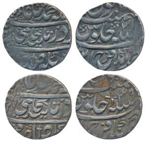 Nawab Ahmed Khan Bangash (AH 1164-1185; 1750-1771 AD), Silver Rupee (2), 11.02g & 10.99g, 