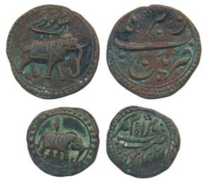 Tipu Sultan (AH 1197-1202; 1782-1799 AD), Copper Paisa, Patan Mint, obv. Mauludi AM 1222 (