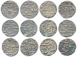 Mahadji Rao & Daulat Rao, Silver Rupee (6), Dar ul Fath Ujjain Mint, different dates, in t