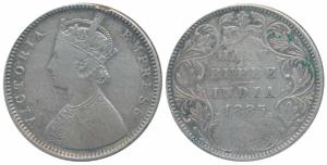 Victoria Empress, Silver ½ Rupee, 1885, Bombay Mint, A / II / B raised and Dot, Unlisted i