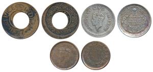 George VI, Copper Pice, 1947; Half Silver ¼ Rupee, 1944; Copper 1/12 Anna, 1939, all minor