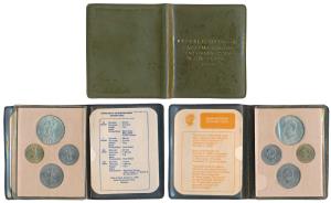 1969 Uncirculated Set, Gandhiji Birth Centennial, set of 4, 20 Paise to Rupees 10. In imma