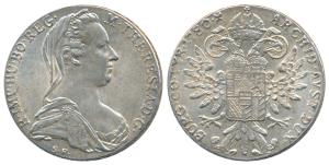 Austria, Maria Theresa, Silver Thaler, 28g, 1780 (KM 1866). Restrike, Uncirculated.