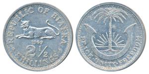 Republic of Biafra, Aluminum 2 ½ Shilling, 1969 (KM 6). Uncirculated.