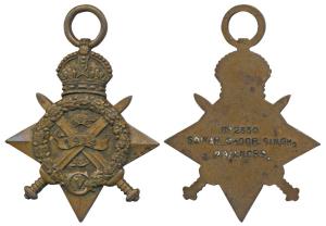 First World War, 1914 Star Medal, Bronze, awarded to No. 2330 Sowar Choor Singh 29 Lancers