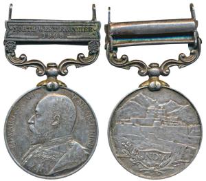 India General Service Medal, Edward VII, Silver, North West Frontier 1908 bar, awarded to 