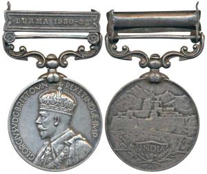 India General Service Medal, George V, Silver, Burma 1930-32 bar, awarded to 6144 Sepoy Ga