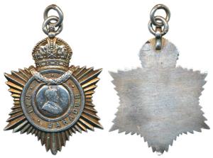 Indian Title Badge, George V, Silver, Rai Bahadur, obv. crowned profile of George V facing