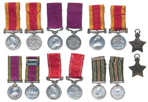 Bahawalpur Miniature Medals (7), all different, Kot Sazbal 1930-31; Victory Star 1939-45; 