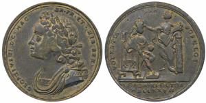 George II, Coronation 1727, the official bronze medal, 15.79g, obv. laureate bust to left,