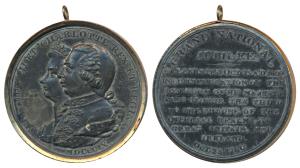 Great Britain, George III, National Jubilee, 1809, White Metal, obv. conjoined busts of Ge
