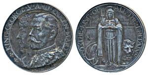 George V Coronation Medal, Silver Gilt on Bronze, 117.9g, obv. conjoined busts of the rule