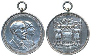Earl of Willingdon Viceroy Presentation Medal, 1931, Silver, obv. conjoined busts of Lord 