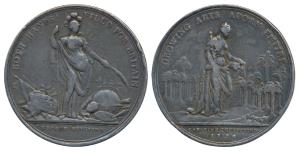 1736 Great Britain, Jergenans Lottery Medal by J Tanner, Silver, 20.34g, obv. helmeted fig