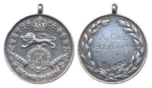 Sports, King’s Own Royal Regiment, Silver Medal, obv. the battalions crest, rev. A Company