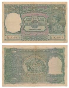George VI, Rupees 100, 1938, Calcutta, signed J. B. Taylor, (J&R 4.7.1B). About Very Fine,
