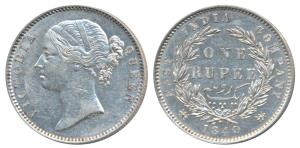 Victoria Queen, Silver Rupee, 1840, divided legend, Madras Mint, WW raised. Nice mint lust