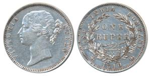Victoria Queen, Silver Rupee, 1840, divided legend, Madras Mint, WWB raised, No dot after 