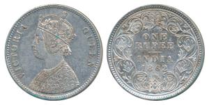 Victoria Queen, Silver Rupee, 1862, Calcutta Mint, A / I, without crescent (variant of Pri