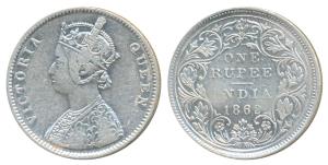 Victoria Queen, Silver Rupee, 1862, Bombay Mint, A / II / 2 / 0, (Prid 70). Very Fine, Rar