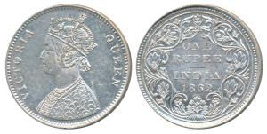 Victoria Queen, Silver Rupee, 1862, Bombay Mint, A / II / 0 / 5, (Prid 85). About Extremel