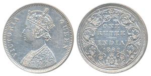Victoria Queen, Silver Rupee, 1862, Bombay Mint, A / II / 0 / 5, broke ‘D’ in India (Prid 