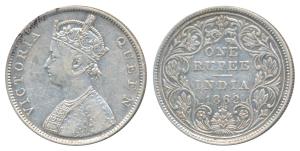 Victoria Queen, Silver Rupee, 1862, Bombay Mint, B / II / 0 / 5, Unlisted Pridmore. Very F