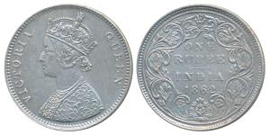 Victoria Queen, Silver Rupee, 1862, Bombay Mint, A / II / 0 / 6, (Prid 86). About Extremel