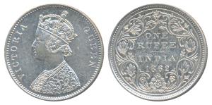 Victoria Queen, Silver Rupee, 1862, Bombay Mint, A / II / 0 / 10, (Prid 93). About Extreme