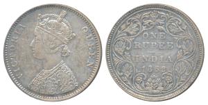 Victoria Queen, Silver Rupee, 1862, Bombay Mint, A / II / 0 / 10, (Prid 93). Very Fine, Ra