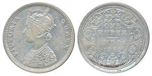 Victoria Queen, Silver Rupee, 1862, Bombay Mint, C / II / I / 2 (Prid 105). Very Fine.