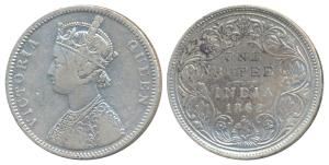 Victoria Queen, Silver Rupee, 1862, Bombay Mint, A / II / 0 / 1, (Prid 97). Very Fine, Ver