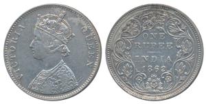 Victoria Queen, Silver Rupee, 1862, Bombay Mint, A / II / 1 / 7, (Prid 90). Very Fine, Ver