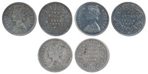 Victoria Empress, Silver 2 Annas, 1882, Calcutta Mint, B / II / C incuse (Prid 497); 1882,