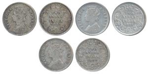 Victoria Empress, Silver 2 Annas, 1893 (3), Bombay Mint, B / II / B incuse (Prid 548); 189