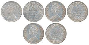 Victoria Empress, Silver ¼ Rupee (3), 1897, Calcutta Mint, C / II / C incuse (Prid 401); 1