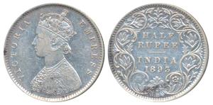 Victoria Empress, Silver ½ Rupee, 1893, Bombay Mint, A / I / B incuse (Prid 303). Very Fin