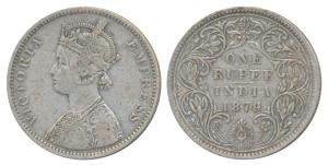 Victoria Empress, Silver Rupee, 1879, Bombay Mint, A3 / IV / No mint mark, Unlisted in Pri