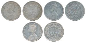 Victoria Empress, Silver Rupee (3), 1882, Calcutta Mint, A1 / I / C incuse (Prid 120); 188
