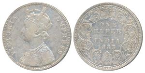 Victoria Empress, Silver Rupee, 1883, Bombay Mint, Mule, A1 / I / B raised, Unlisted in Pr