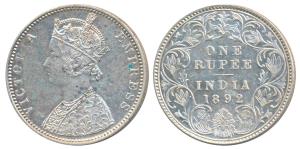 Victoria Empress, Silver Rupee, 1892, Bombay Mint, C2 / I / B incuse (Prid 181). Extremely