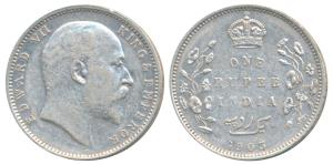 Edward VII, Silver Rupee, 1903, Bombay Mint, B in relief below the cross pattee of the cro